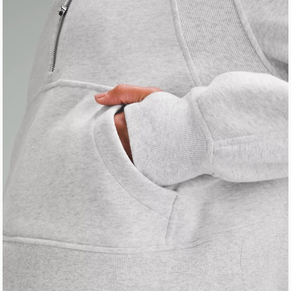 Lululemon Scuba Oversized 1/2 Half-Zip Hoodie Sweater- Heathered Core Light Grey - Picture 8 of 9